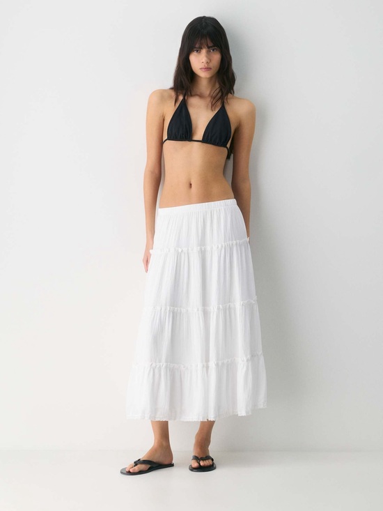 Aritzia Dresses & Skirts - NWT Aritzia Little Moon White Damascus Tiered Boho Summer Maxi Skirt S